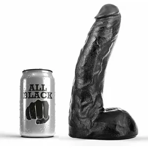 Silicone dildo All Black D-222822 — 22 cm, realistic shape, sturdy base