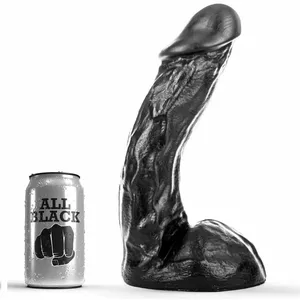 Dildo silicone all black D-222832 by all black — 28 cm, smooth realistic shape