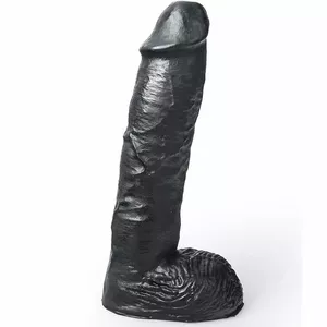 HUNG SYSTEM - REĀLISTISKS DILDO MELNĀ KRĀSĀ MICKEY 24 CM