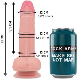Фаллоимитатор rock army Liquid Silicone Premium Mustang — реалистичный фаллоимитатор 18 см длина, 4,14 см диаметр