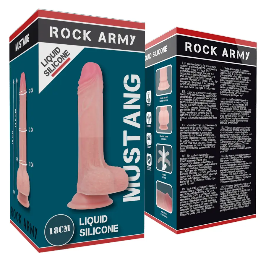 Фаллоимитатор rock army Liquid Silicone Premium Mustang 18 см Photo 7
