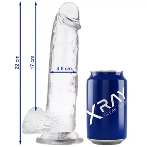 Dildo x ray Clear Cock with Balls 22 cm length, 4.6 cm diameter, 0.43 kg