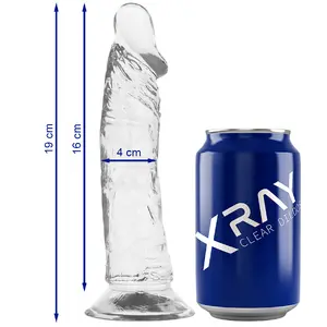 Фаллоимитатор x ray Clear Cock 19 см × 4 см, прозрачный реалистичный дизайн, безопасный для тела