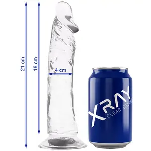 Dildo x ray Clear Cock 21 cm × Ø 4 cm, transparent realistic dildo, weight 0.314 kg