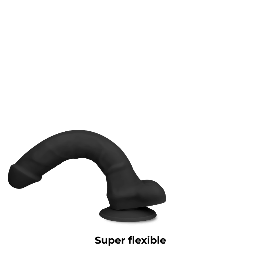 Cock Miller Cocksil Articulable Realistic Silicone Dildo, Black, 18 cm