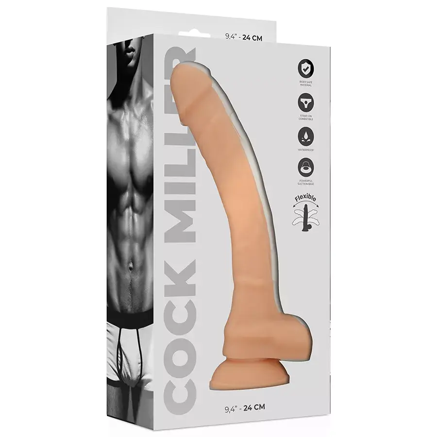 Dildo cock miller COCKSIL articulable silicone 24 cm Photo 8