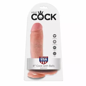 Dildo KING COCK 8" FLESH WITH BALLS 20.3 CM