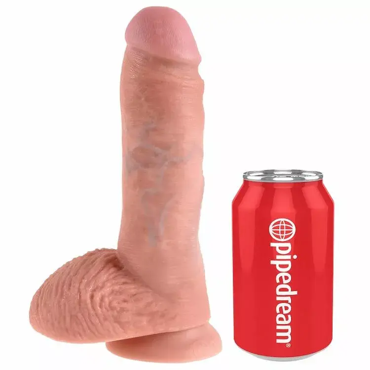 Dildo KING COCK 8" FLESH WITH BALLS Photo 3