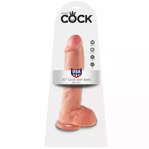 Dildo KING COCK 10 Flesh with Balls 26.5 cm PD5509-21