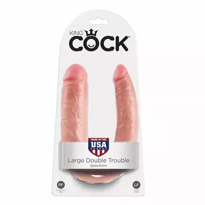 Dildo King Cock U-Shaped Large Double Trouble Flesh, 17.8 cm, 0.547 kg