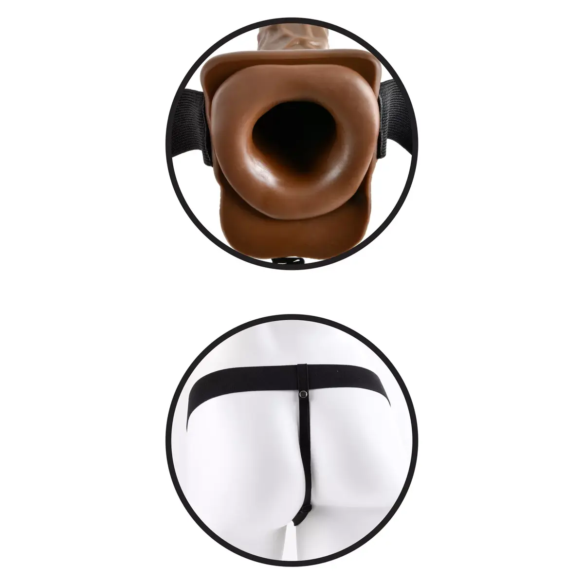 Pipedream Hollow Strap-On PVC melns Photo 7