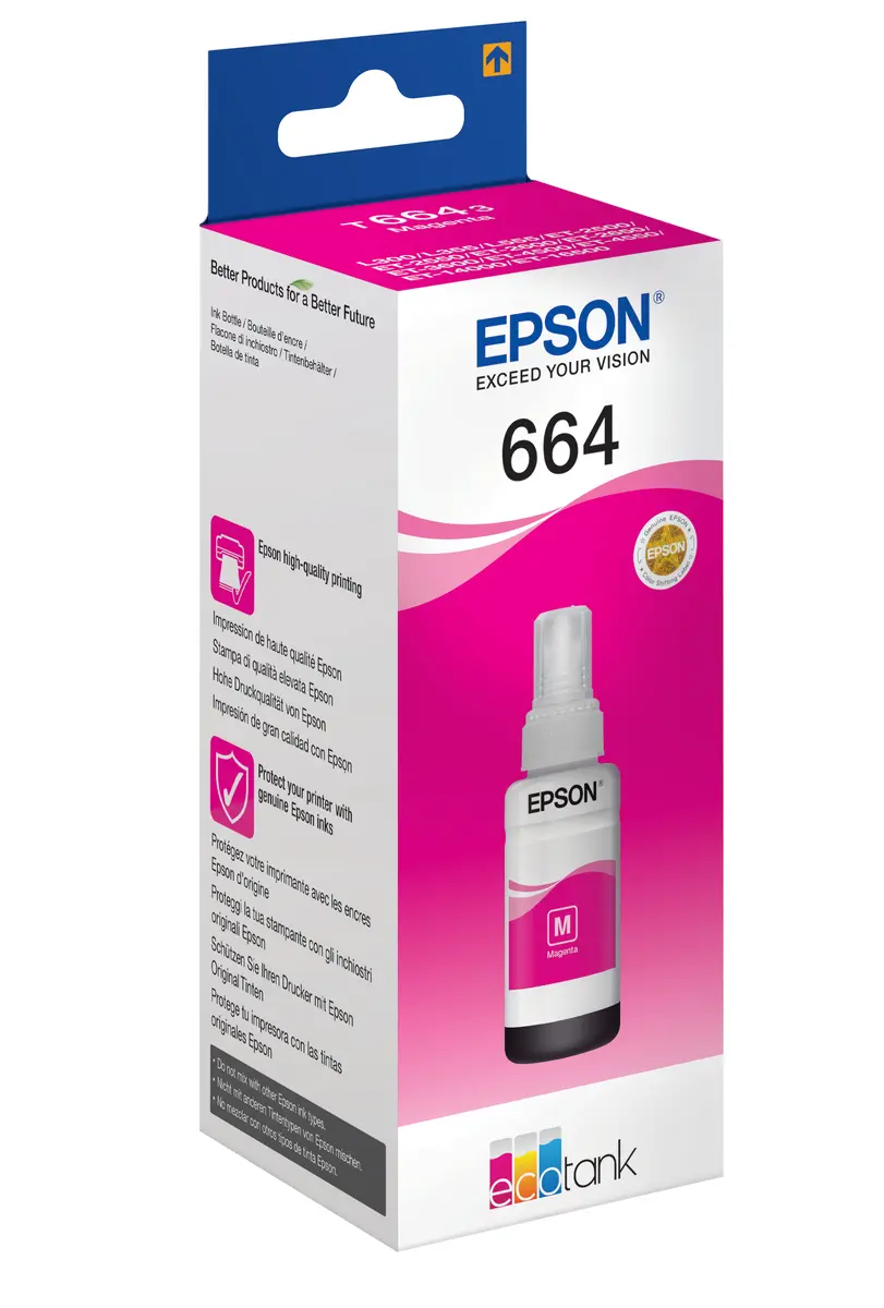 Epson 664 EcoTank Magenta tintes pudele