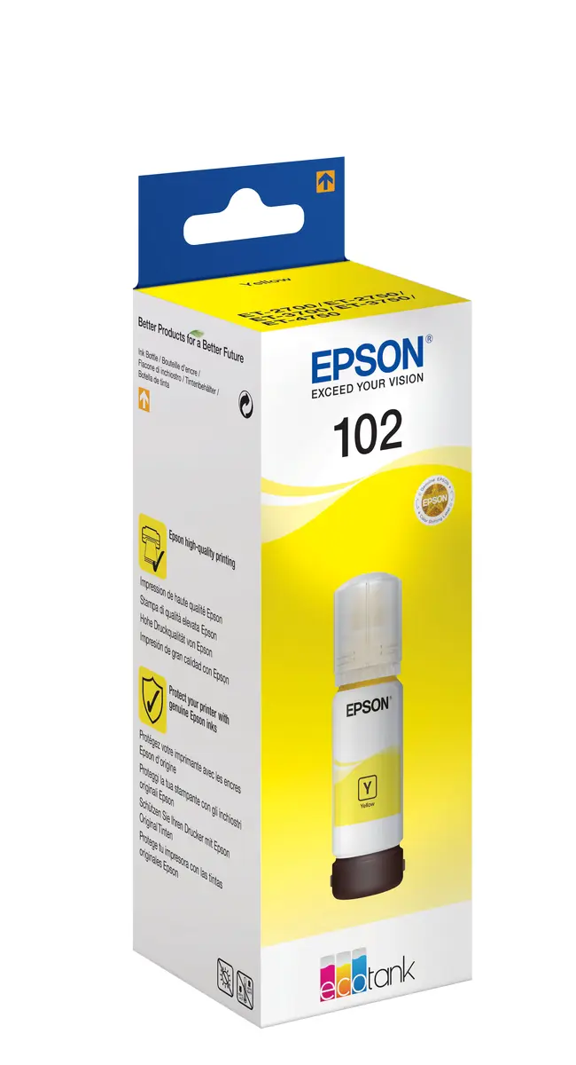 Epson 102 EcoTank dzeltena tinti pudele