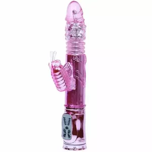 Вибратор BAILE Silicone Purple — перезаряжаемый силиконовый вибратор с вращающимся и пульсирующим стимулятором-бабочкой, вес 0,426 кг