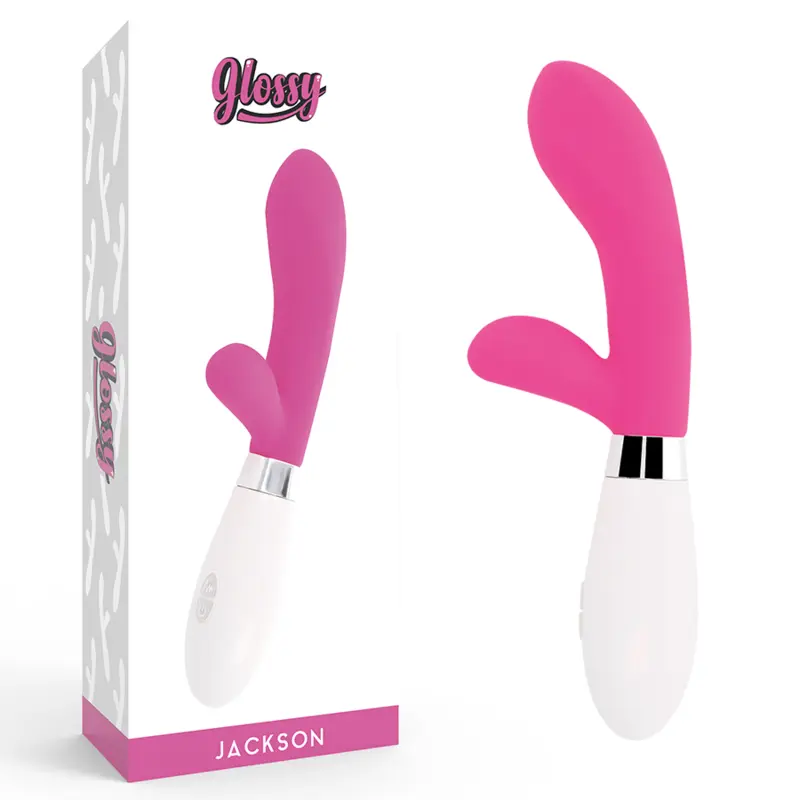 Vibrators GLOSSY Jackson Rabbit Pink Silikons