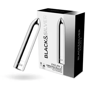 Vibrators Kailan 2 no black&silver — personālais vibrators, kompaktā sudrabota, svars 0,057 kg