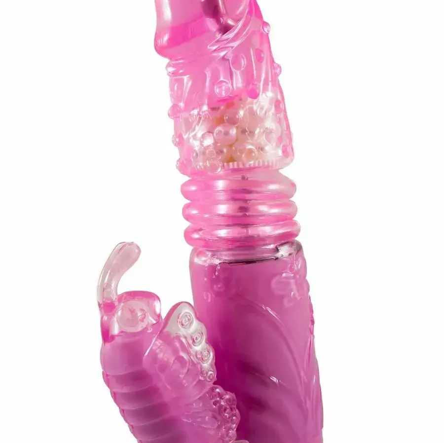 Вибратор BAILE Silicone Pink — ротационный двойной стимулятор Photo 3