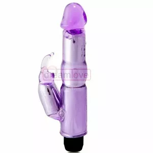 Vibrators BAILE silikona violets — dubultas stimulācijas, ūdensizturīgs, vairāki vibrācijas režīmi, 0.27 kg