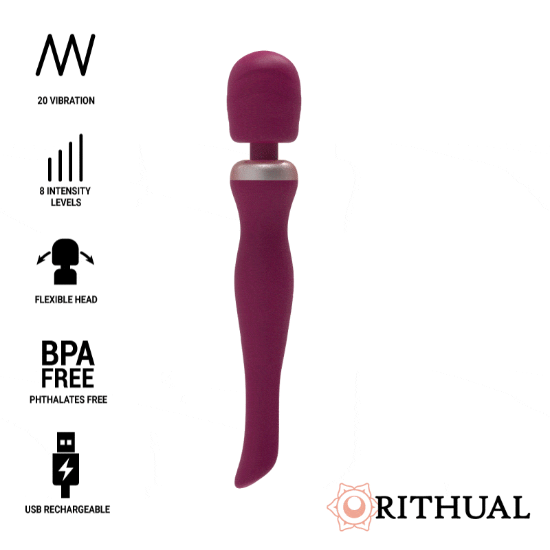 Handheld Rechargeable Wand Massager RITHUAL Akasha Wand 2.0 Orchid — 0.556 kg