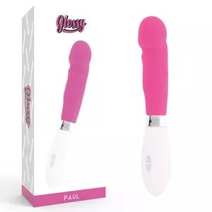 Vibrators GLOSSY Paul Silikona Rozā