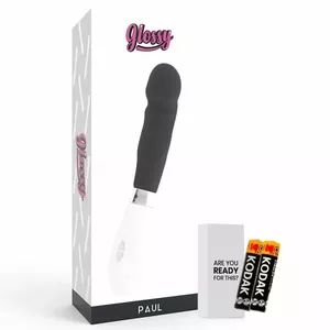 Вибратор GLOSSY Paul Силикон Черный