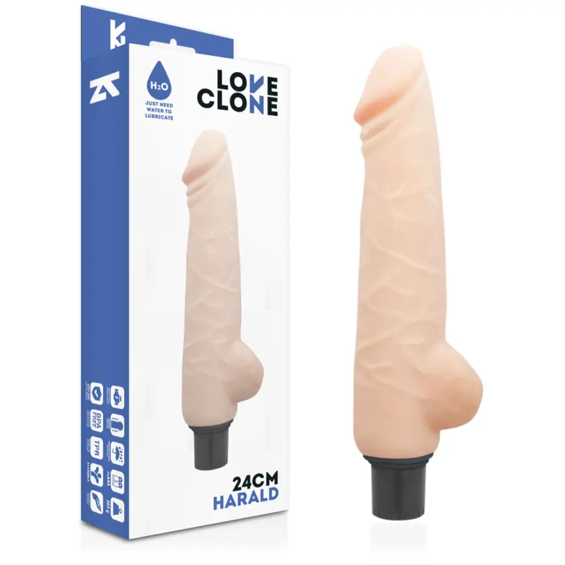Vibrators LOVECLONE Silikons Melns 24 cm
