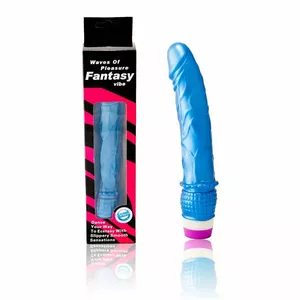 Вибратор BAILE WAVES OF PLEASURE силиконовый, 23 см, синий, несколько режимов вибрации, водонепроницаемый