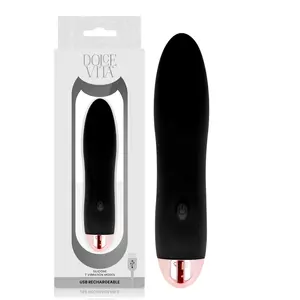 Vibrator dolce vita D-228456 — silicone, black, rechargeable, 7 speeds, 0.14 kg