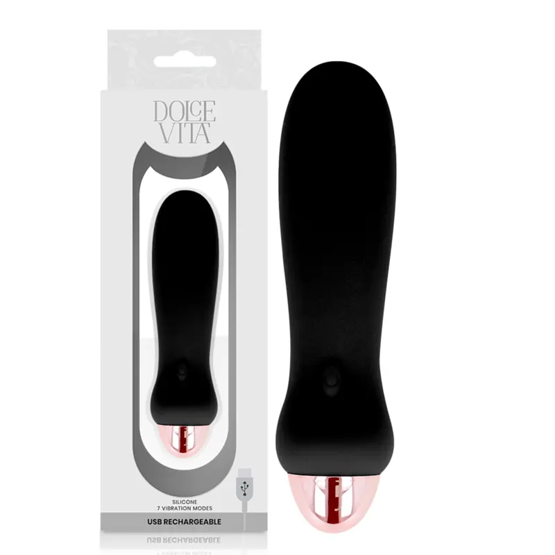 Vibrators DOLCE VITA Silikons Melns, D-228458