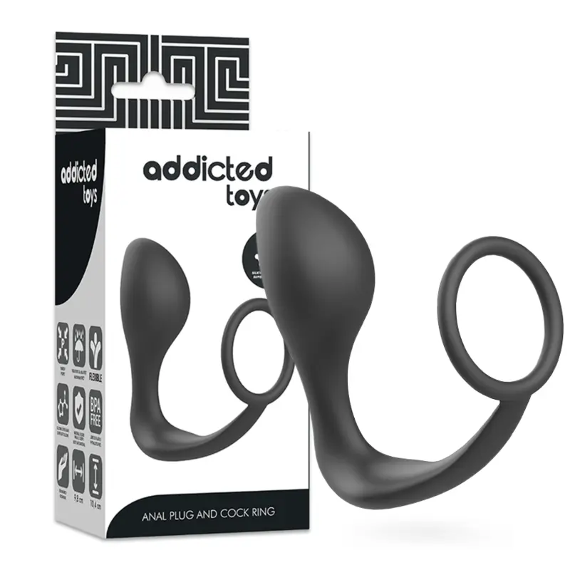 Anālais korķis ADDICTED TOYS Silikona Melnais