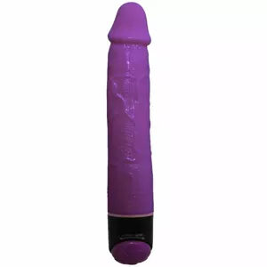 KRĀSAINS SEKSA REĀLISTISKS VIBRATORS VIOLETS 23 CM