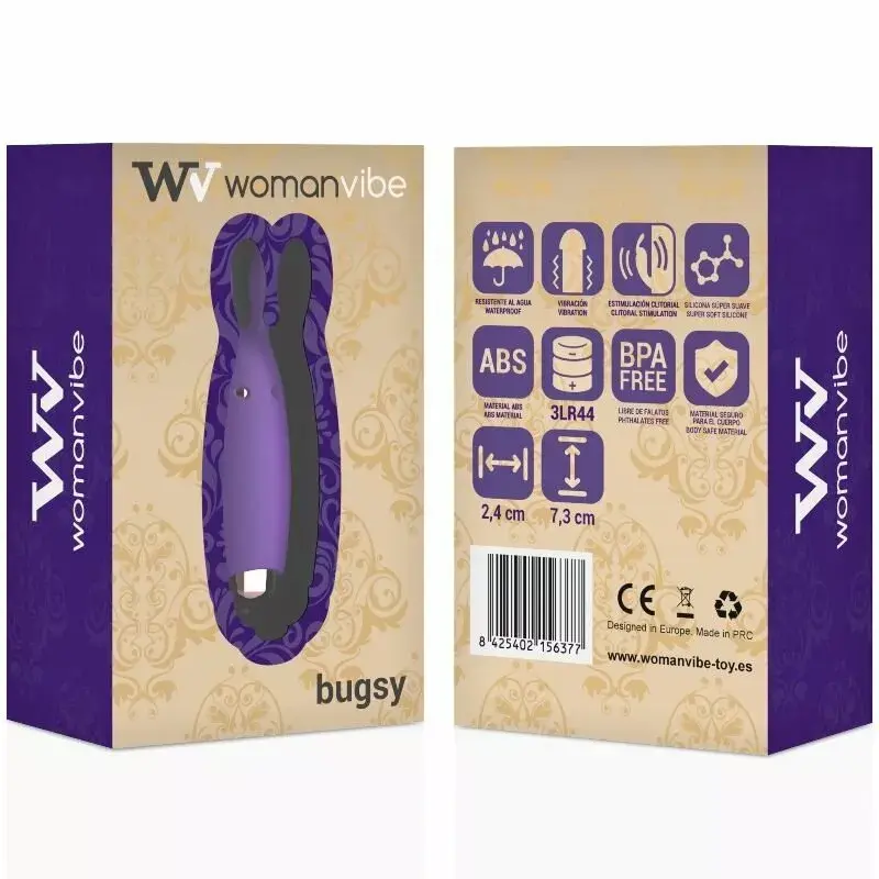 Кроличий стимулятор WOMANVIBE BUGSY — силикон, водонепроницаемый Photo 6