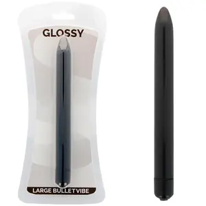 Vibrators GLOSSY silikons melns