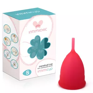 Menstrual cup INTIMICHIC Size S — medical grade silicone, reusable (6 + 1 free)