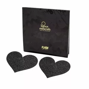 Bijoux Indiscrets Flash Black Heart nipple cuts D-197946 — decorative adhesive black heart for nipples