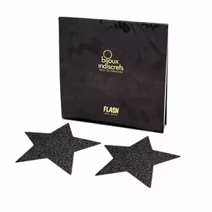 Nipple Caps BIJOUX FLASH Black Star D-197947 – decorative nipple covers, small size