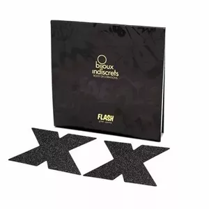 Nipple caps BIJOUX FLASH CROSS Black D-197948 – decorative nipple covers, cross design