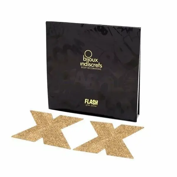 Наклейки для сосков BIJOUX FLASH CROSS GOLD D-210960 Photo 2