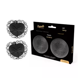 Nipple Covers COQUETTE D-226941 Lace Black – adhesive lace pasties for discreet coverage