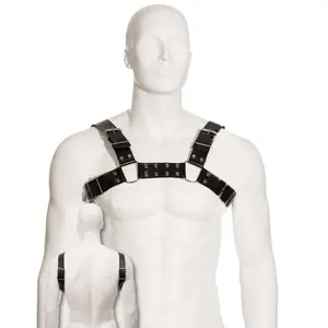 Leather body harness Black Bull Dog model D-205471 — black adjustable body harness