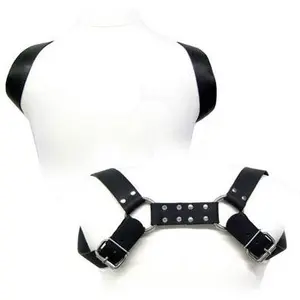 Leather body harness by leather body, model D-205477 — adjustable durable leather harness