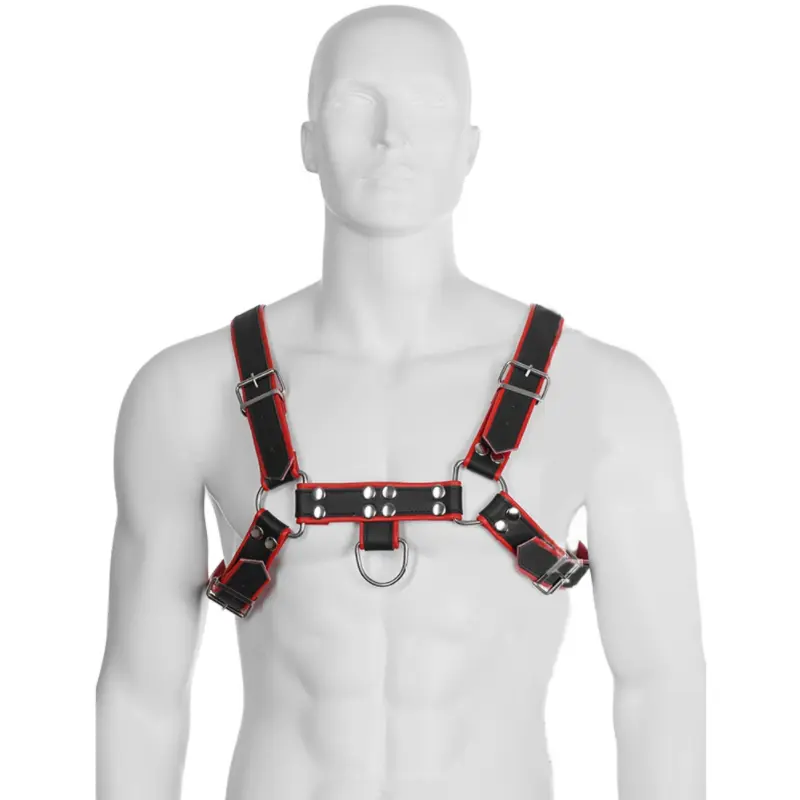 Ķermeņa sele āda leather D-208611 Melna/sarkana