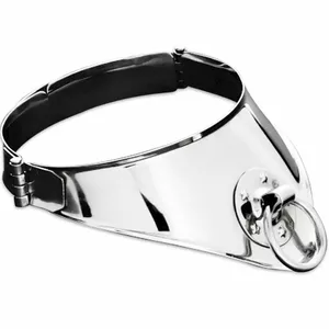 Collar metal hard D-219433 restraint collar 12.5 cm with ring and padlock
