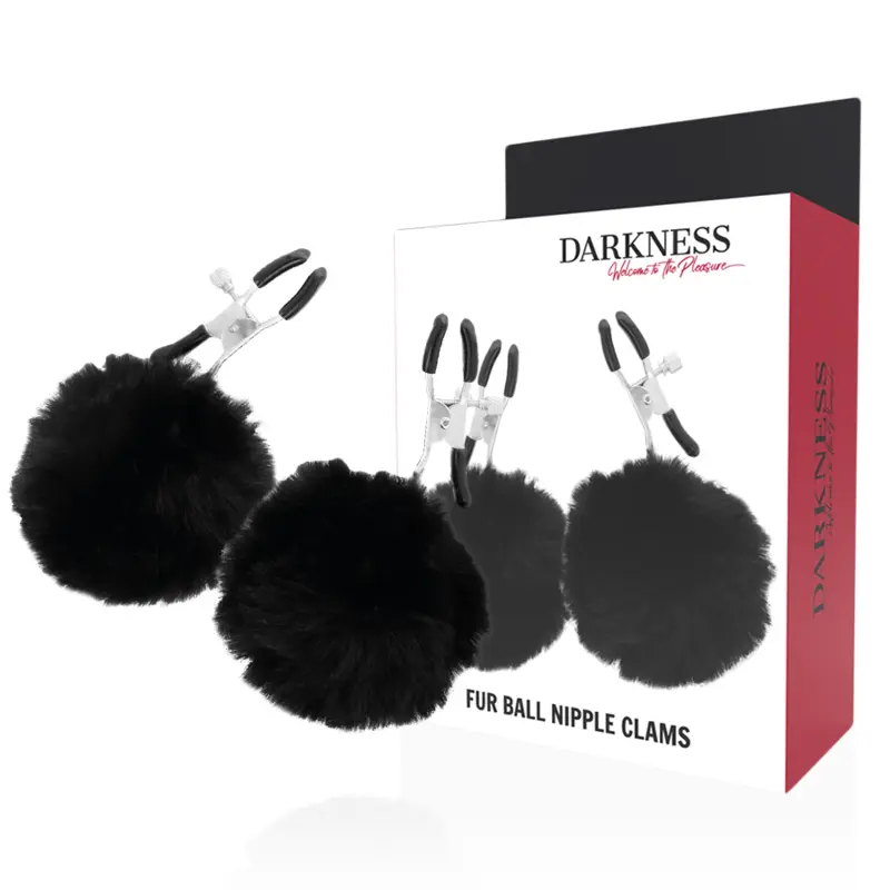 Krūšu spailes DARKNESS D-221239 ar pūkām