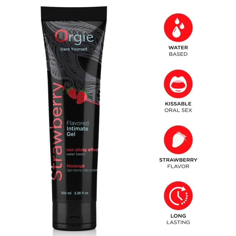 Orgie Strawberry Water-Based Lube 100 ml Photo 2