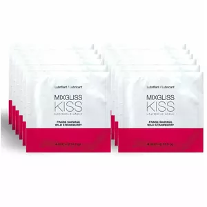Water-Based Lubricant MIXGLISS Strawberry Flavor Single Dose 4 ml (12 x 4 ml)