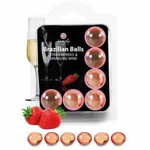 Intimate lubricant gel secret play Brazilians Balls D-222205 — Strawberries with Cava, flavored personal lubricant