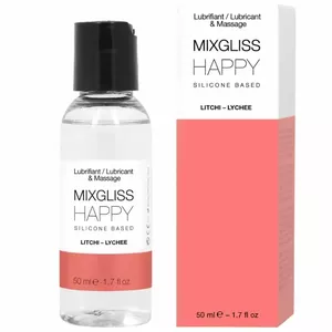 Personal silicone lubricant MIXGLISS HAPPY LITCHI 50 ml, water‑resistant, for intimate use
