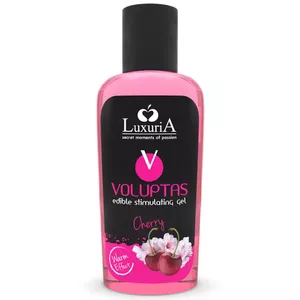 Personal massage gel LUXURIA VOLUPTAS — edible warming effect, cherry, 100 ml