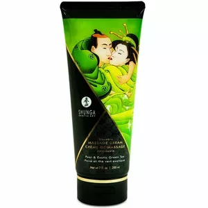 Крем для массажа Shunga PEAR & GREEN TEA 200 мл — ароматический водный крем для тела и интимного массажа